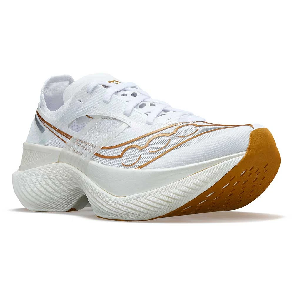 Saucony Men's Endorphin Elite Running Shoe - White/Gold- Regular (D) 4 Saucony Men's Endorphin Elite Running Shoe - White/Gold- Regular (D) - Image 2