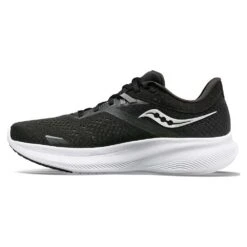 Saucony Men's Ride 16 Running Shoe -Black/White - Wide (2E) -Gazelle Sports Shop S20831 05 2