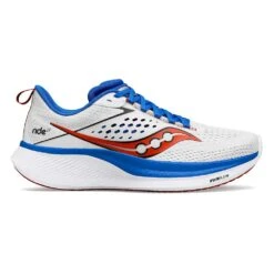 Saucony Men's Ride 17 Running Shoe - White/Cobalt - Regular (D)