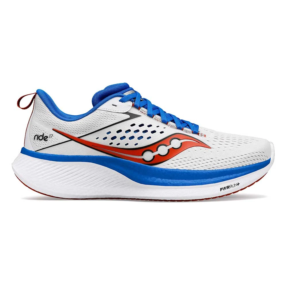 Saucony Men's Ride 17 Running Shoe - White/Cobalt - Regular (D) 3 Saucony Men's Ride 17 Running Shoe - White/Cobalt - Regular (D)
