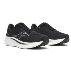 Saucony Men's Ride 18 Running Shoe - Black/White - Regular (D) -Gazelle Sports Shop S21000 100 2