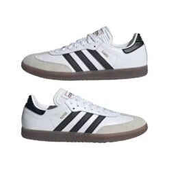 ADIDAS Men's Samba Indoor Soccer Shoe - Cloud White/Core Black/Vivid Red - Regular (D) 13 ADIDAS Men's Samba Indoor Soccer Shoe - Cloud White/Core Black/Vivid Red - Regular (D) -Gazelle Sports Shop Samba Indoor Soccer Cleats White IH6001 09 standard