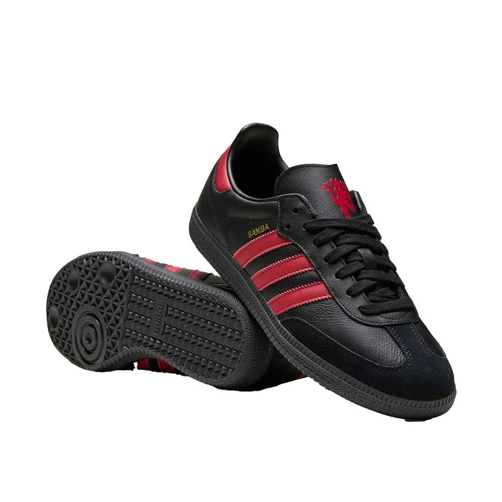 ADIDAS Men's Samba MUFC Indoor Soccer Shoe - Core Black/MUFC Red/Core Black - Regular (D) 4 ADIDAS Men's Samba MUFC Indoor Soccer Shoe - Core Black/MUFC Red/Core Black - Regular (D) - Image 2