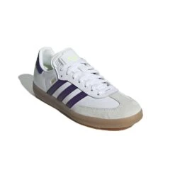 ADIDAS Samba Messi Indoor Soccer Shoe - Footwear White/University Purple/Gum - Regular (D) 10 ADIDAS Samba Messi Indoor Soccer Shoe - Footwear White/University Purple/Gum - Regular (D) -Gazelle Sports Shop Samba Messi Indoor Soccer Shoes White IH8161 04 standard