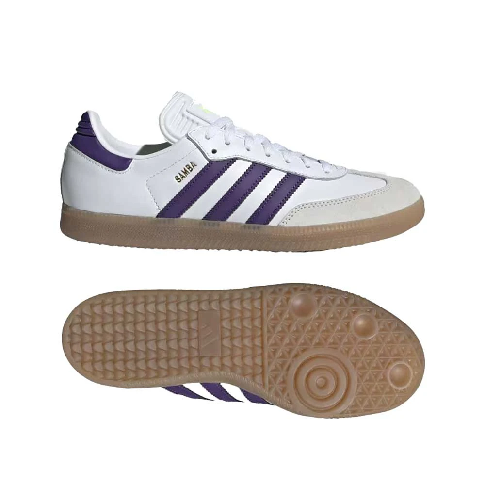 ADIDAS Samba Messi Indoor Soccer Shoe - Footwear White/University Purple/Gum - Regular (D) 9 ADIDAS Samba Messi Indoor Soccer Shoe - Footwear White/University Purple/Gum - Regular (D) - Image 7