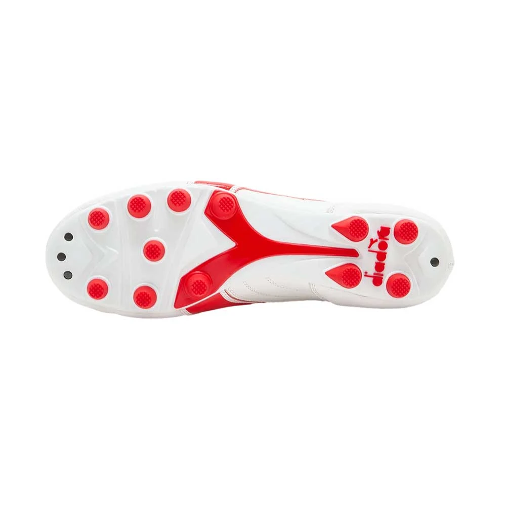 Diadora Men's Brasil Italy OG Lt+ FG Soccer Shoe - White/Milano Red 5 Diadora Men's Brasil Italy OG Lt+ FG Soccer Shoe - White/Milano Red - Image 3