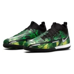 JR Nike Phantom GT2 DF SW IC Soccer Shoe - Black/Mtlc Platinum/Green Strike -Gazelle Sports Shop dm0740 003 phcfh001