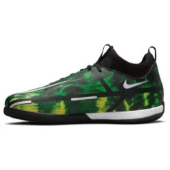 JR Nike Phantom GT2 DF SW IC Soccer Shoe - Black/Mtlc Platinum/Green Strike -Gazelle Sports Shop dm0740 003 phslh001